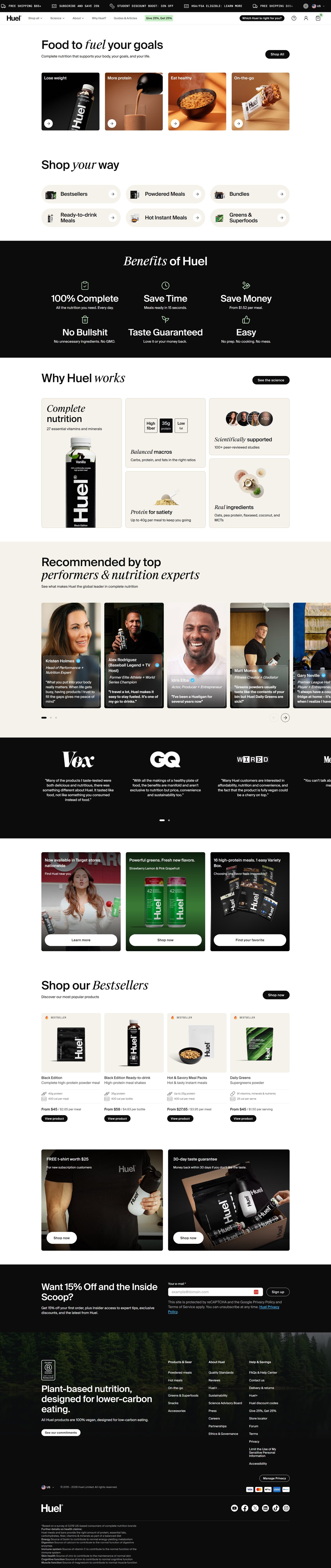 Huel homepage